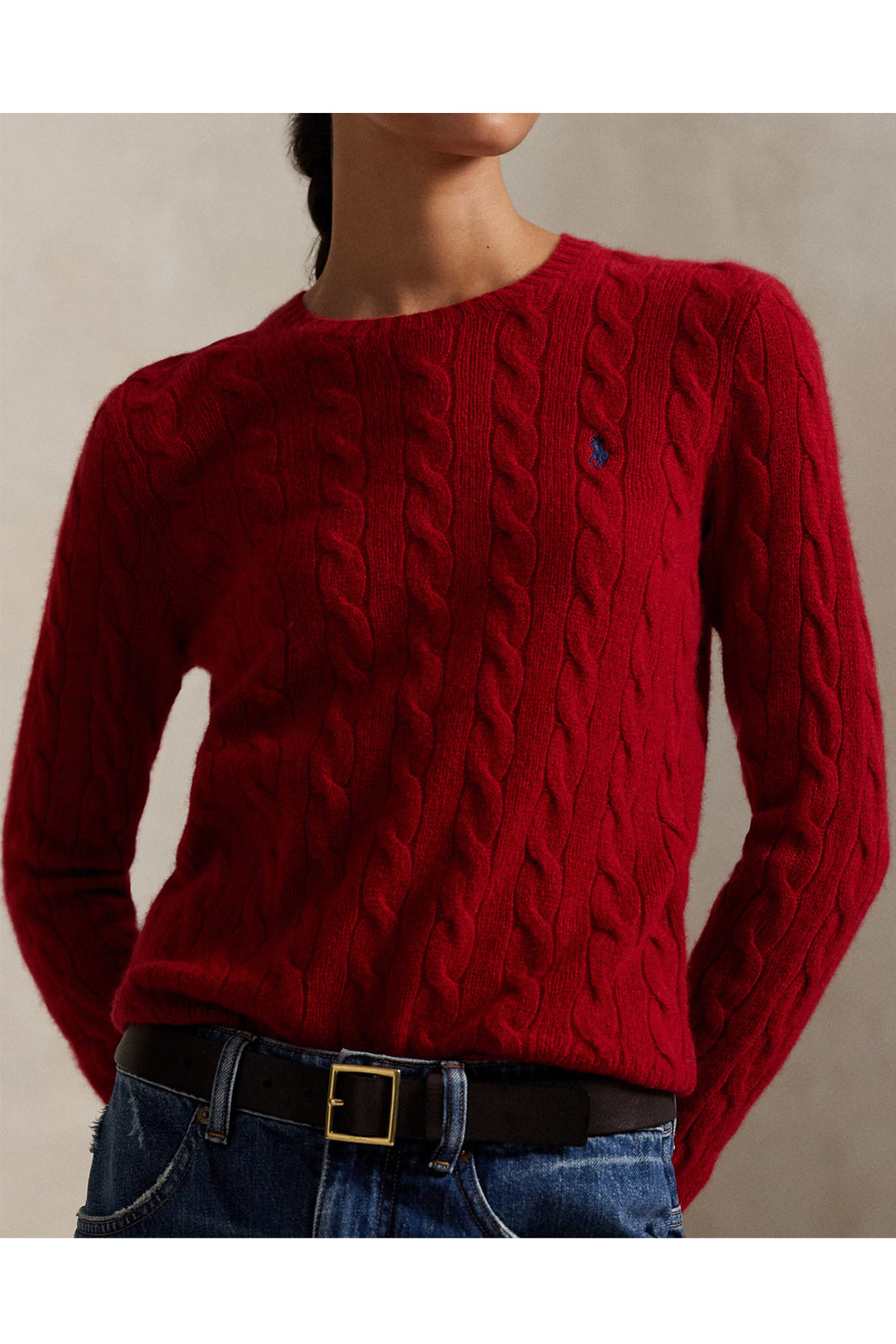 POLO RALPH LAUREN Girocollo in lana e cashmere a trecce