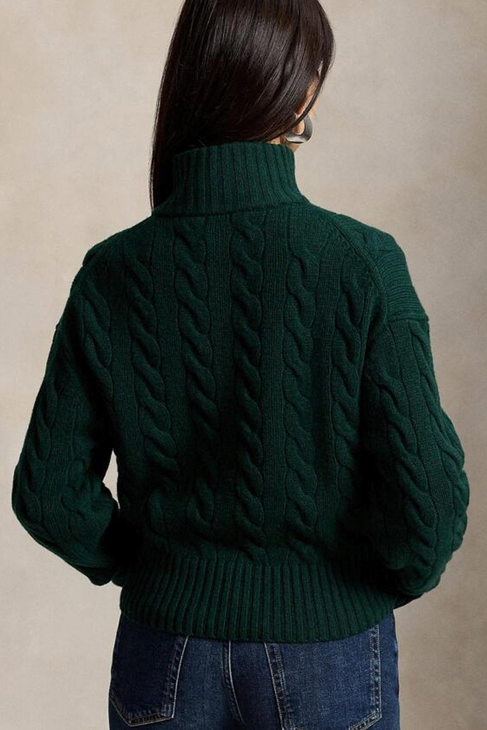 POLO RALPH LAUREN Maglia mezza zip a trecce