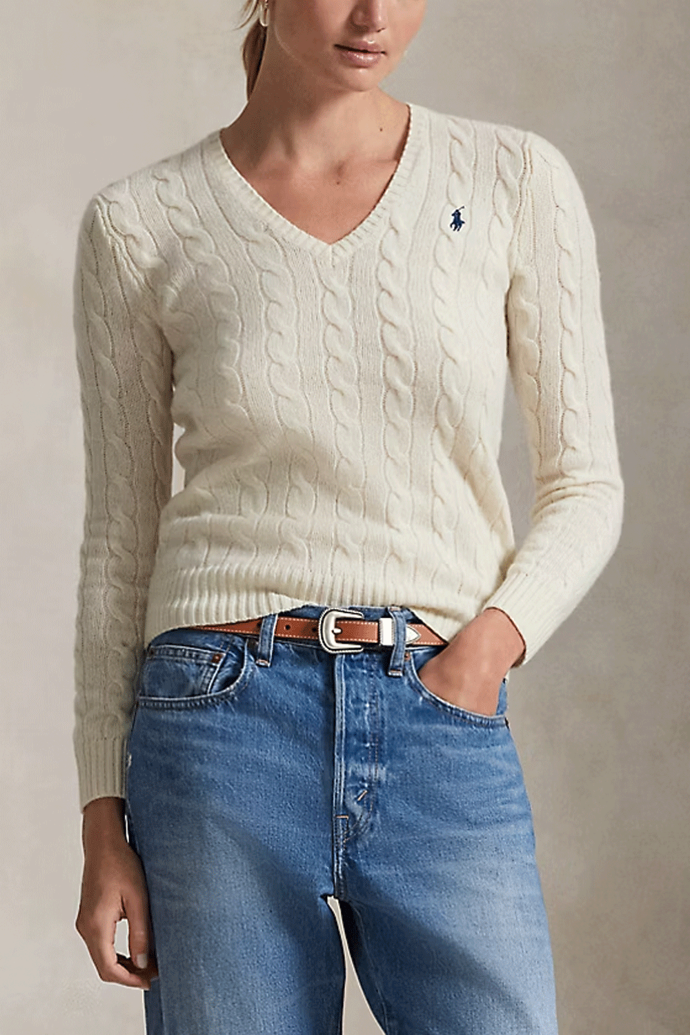 POLO RALPH LAUREN Maglia Kimberly a trecce in lana e cashmere