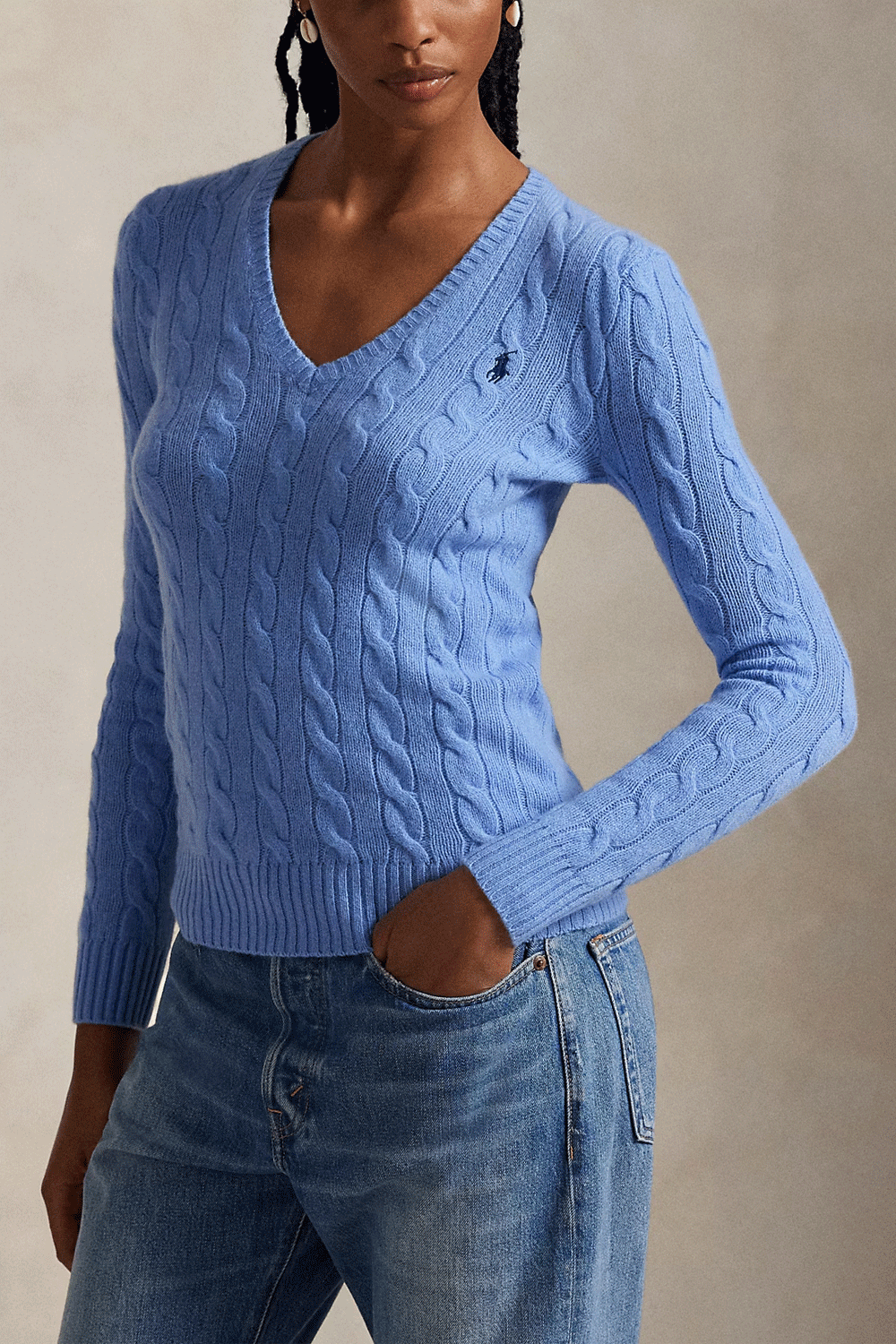 POLO RALPH LAUREN Maglia Kimberly a trecce in lana e cashmere