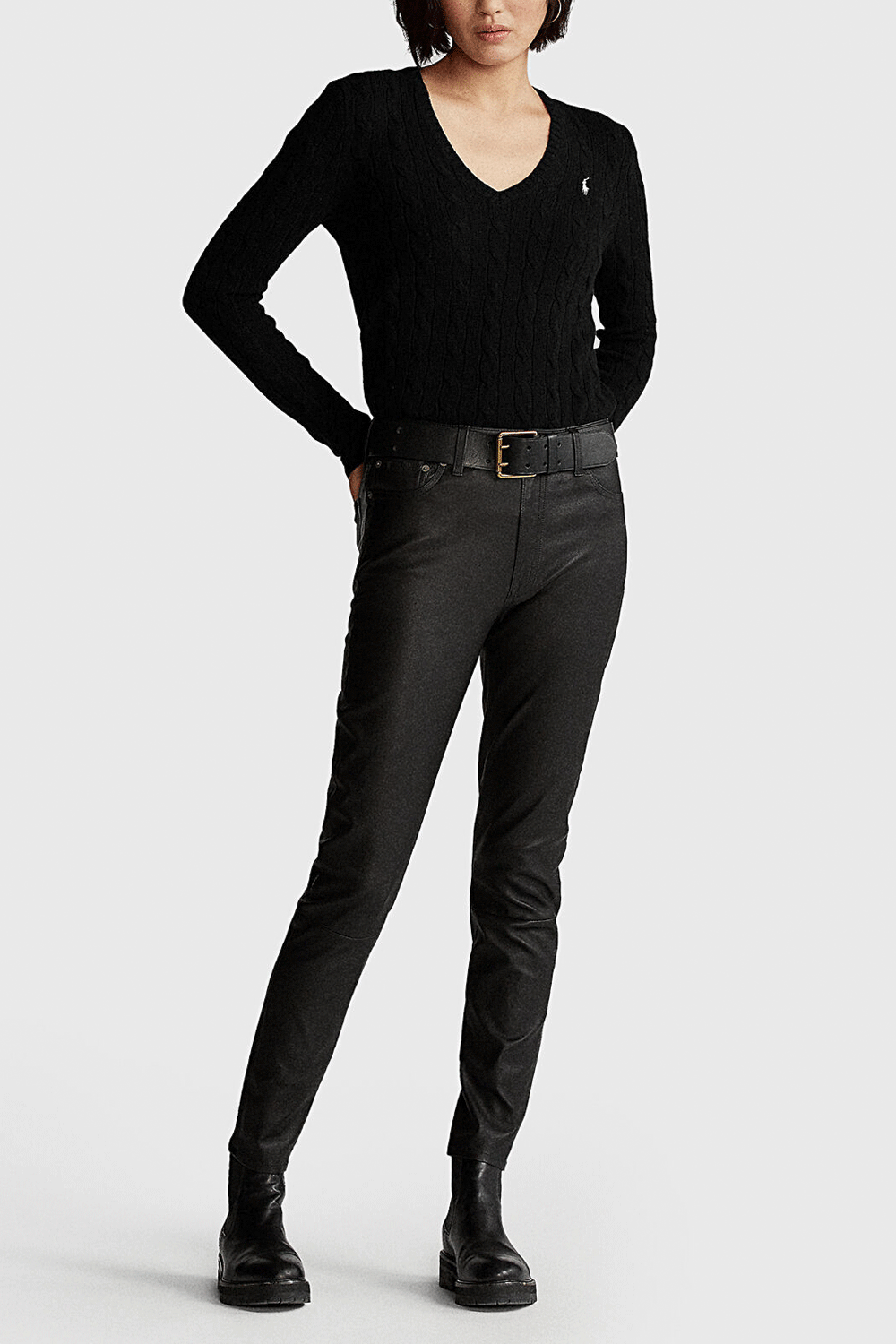 POLO RALPH LAUREN Maglia Kimberly a trecce in lana e cashmere