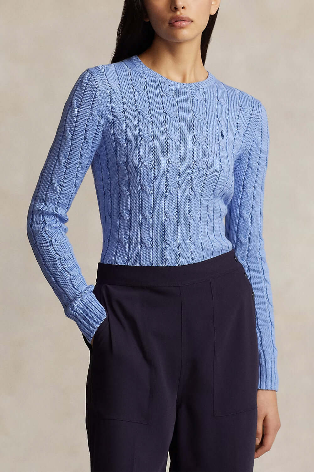 POLO RALPH LAUREN Maglia a girocollo in cotone a trecce Uncategorized POLO RALPH LAUREN
