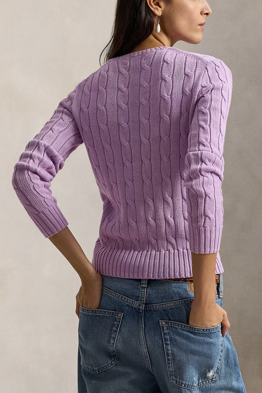 POLO RALPH LAUREN Maglia a girocollo in cotone a trecce