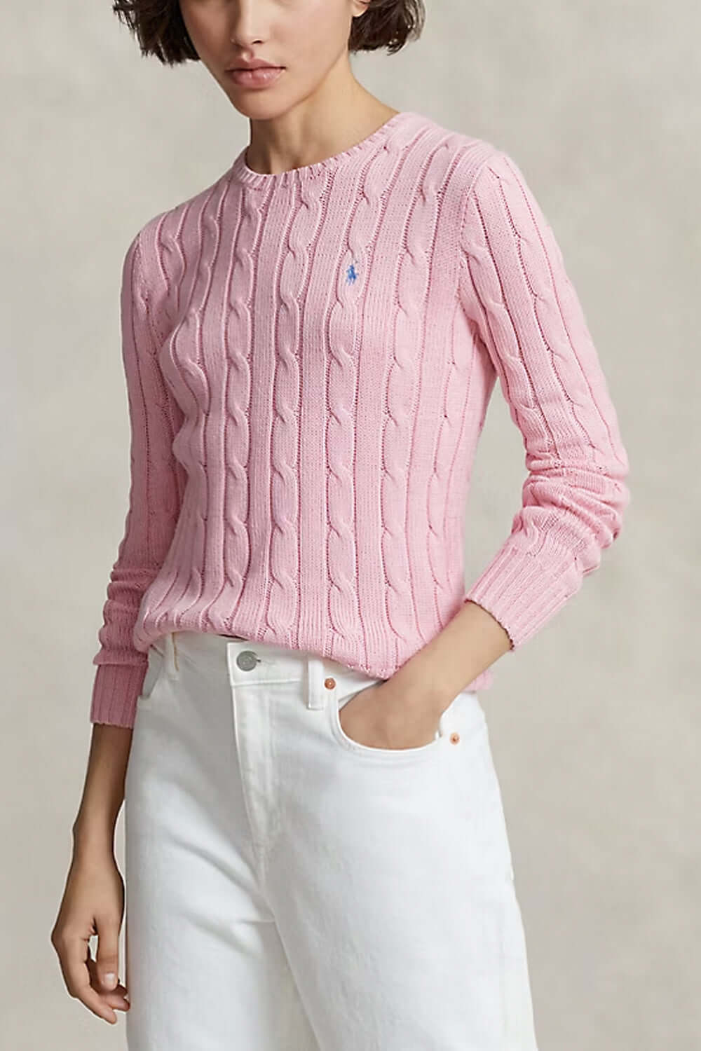POLO RALPH LAUREN Maglia a girocollo in cotone a trecce Uncategorized POLO RALPH LAUREN