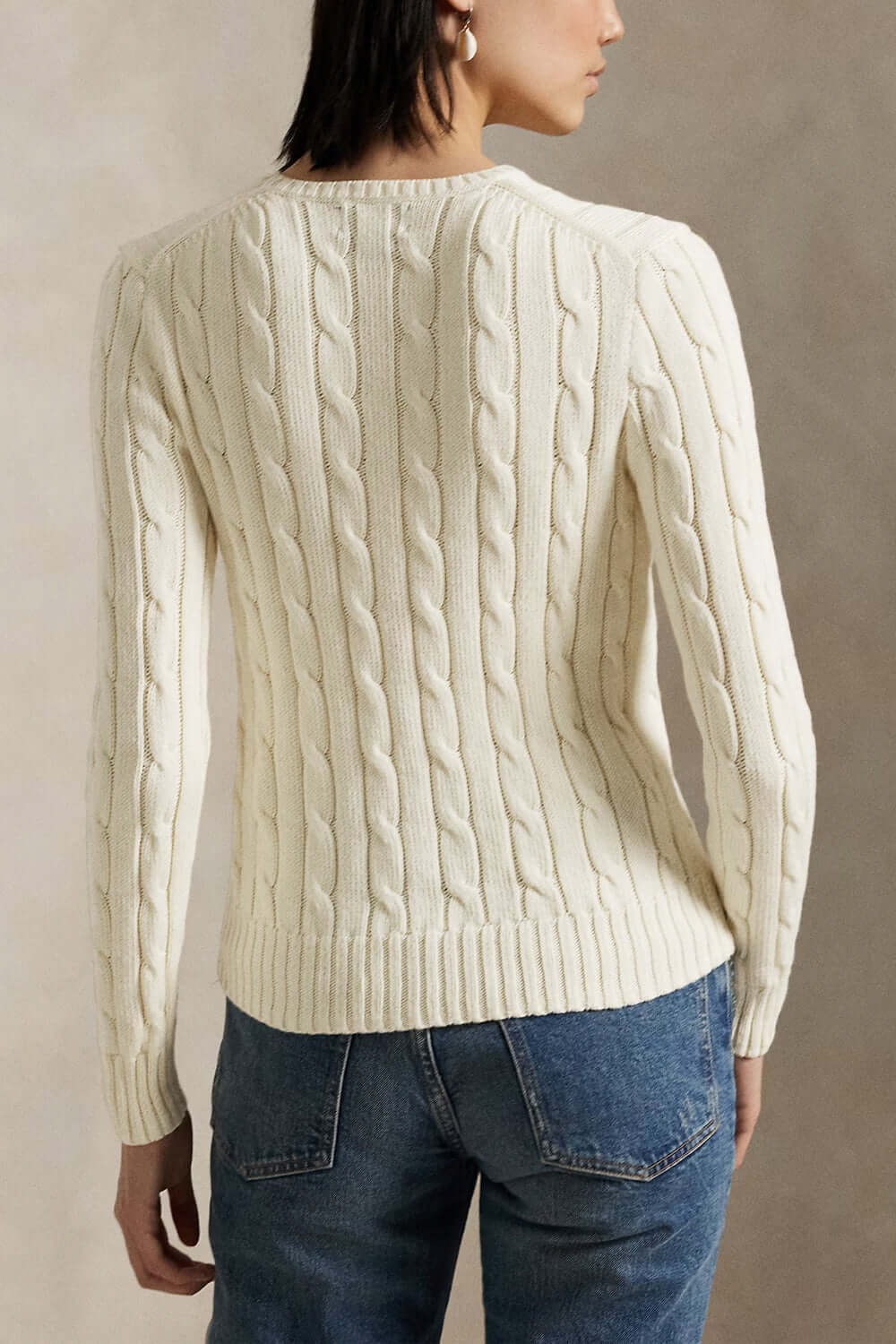 POLO RALPH LAUREN Maglia a girocollo in cotone a trecce