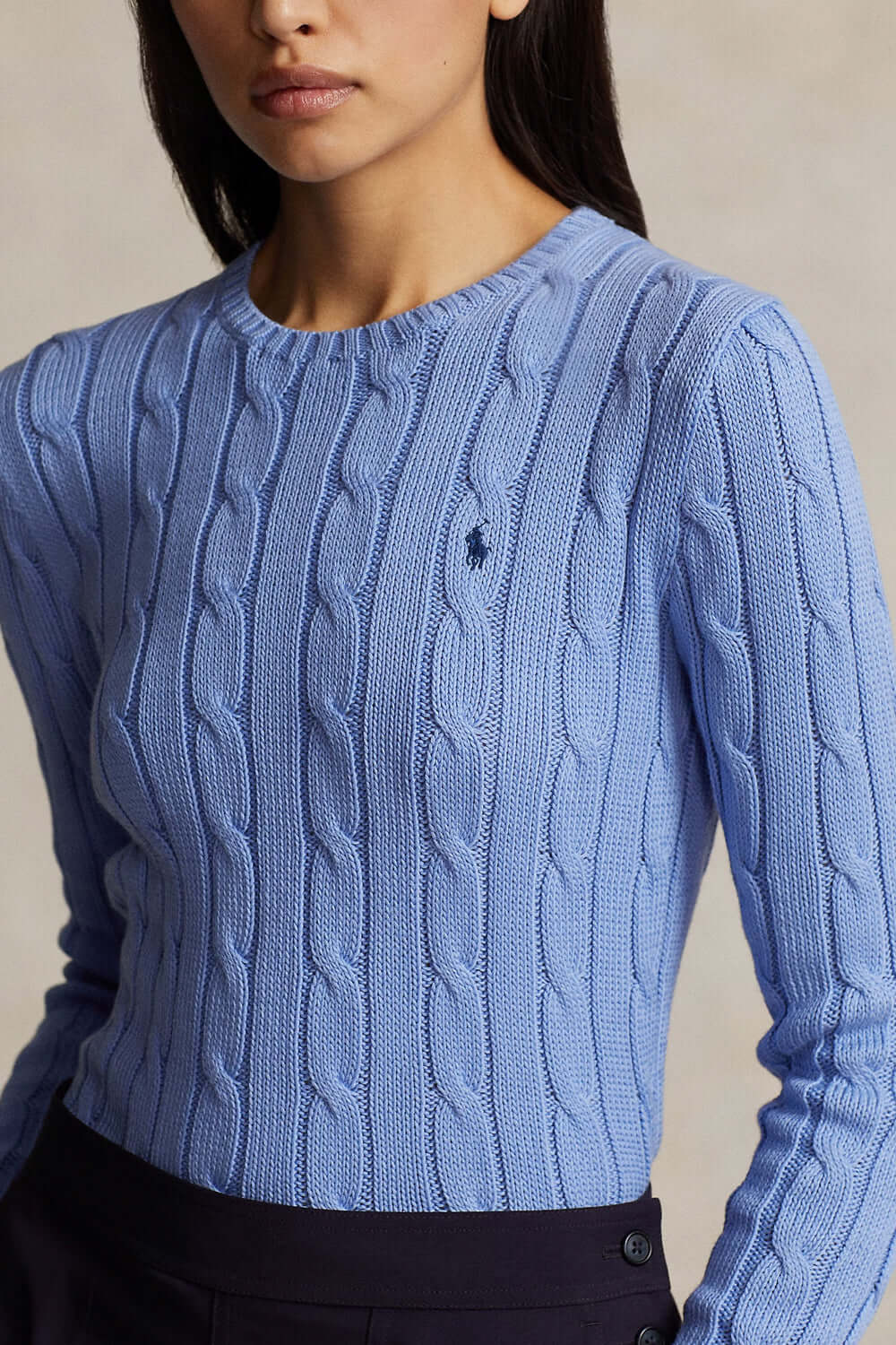 POLO RALPH LAUREN Maglia a girocollo in cotone a trecce
