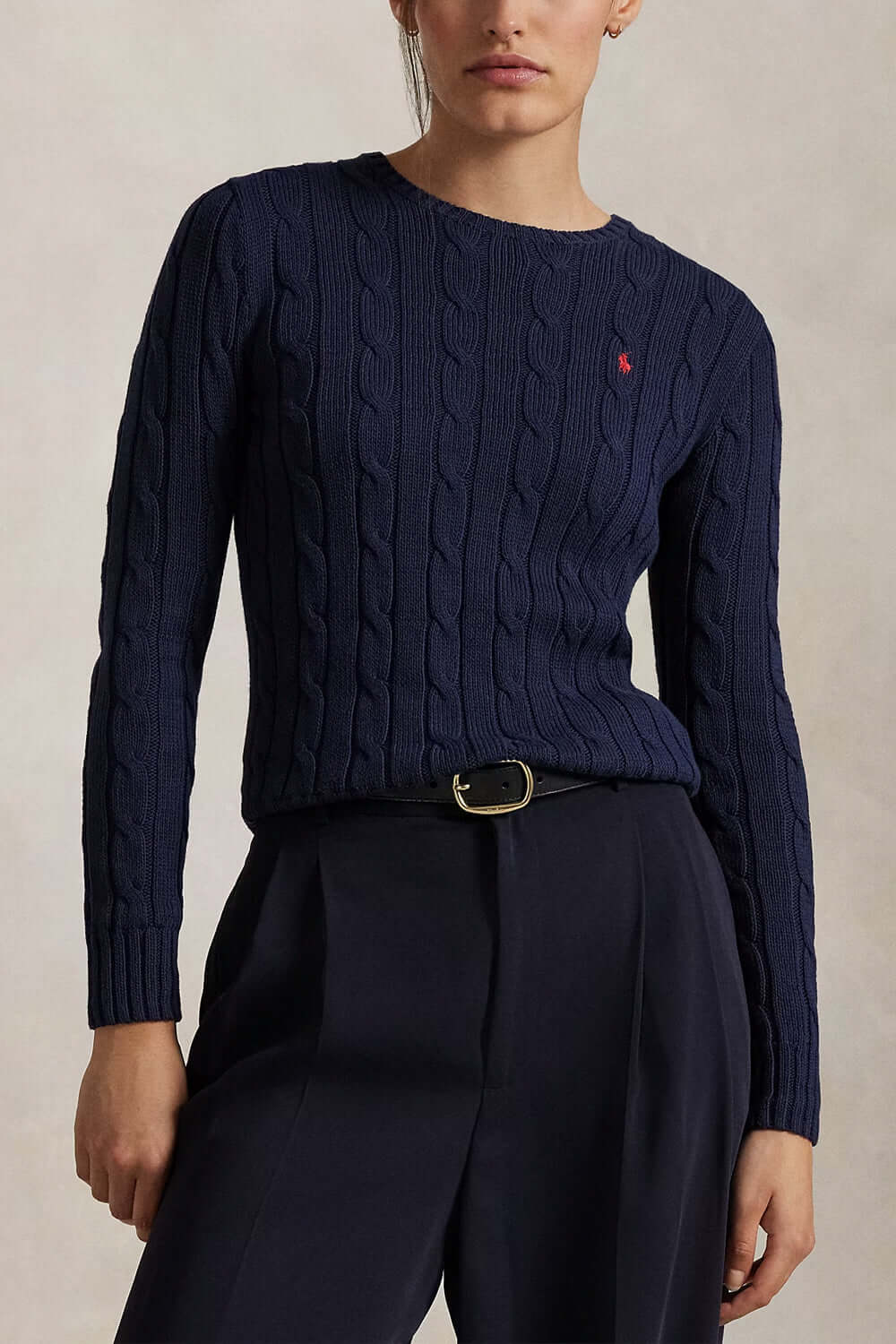 POLO RALPH LAUREN Maglia a girocollo in cotone a trecce