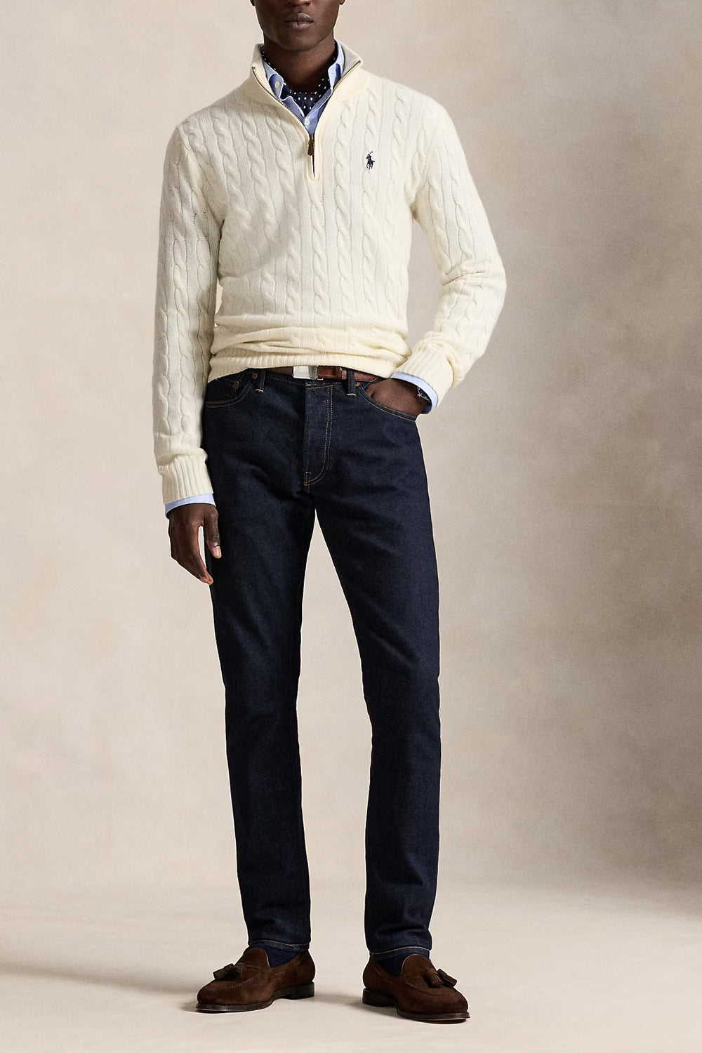 POLO RALPH LAUREN Maglia a trecce con cerniera
