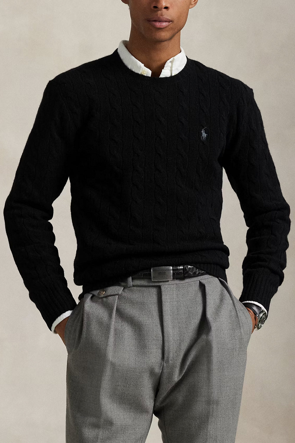 POLO RALPH LAUREN Maglia in lana e cashmere a trecce