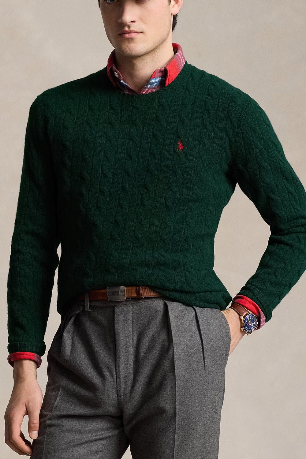 POLO RALPH LAUREN Maglia in lana e cashmere a trecce