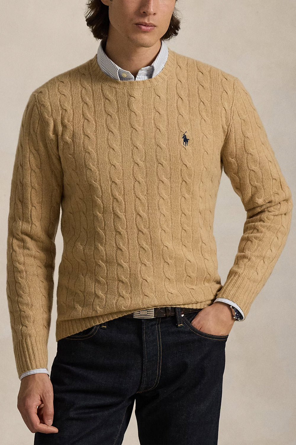 POLO RALPH LAUREN Maglia in lana e cashmere a trecce