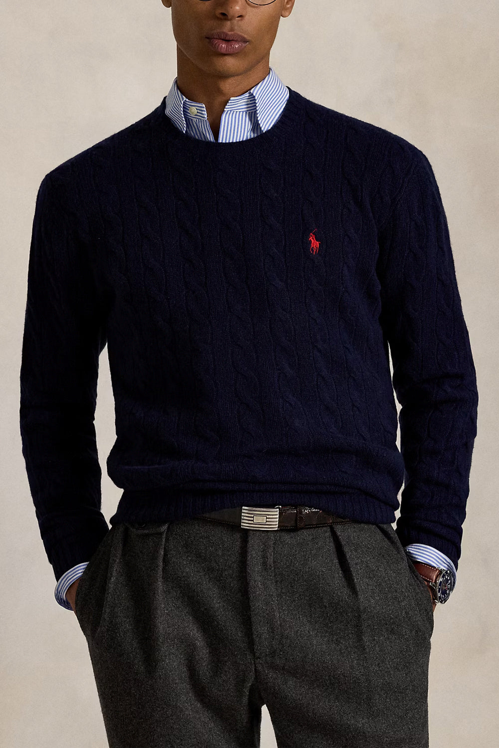 POLO RALPH LAUREN Maglia in lana e cashmere a trecce