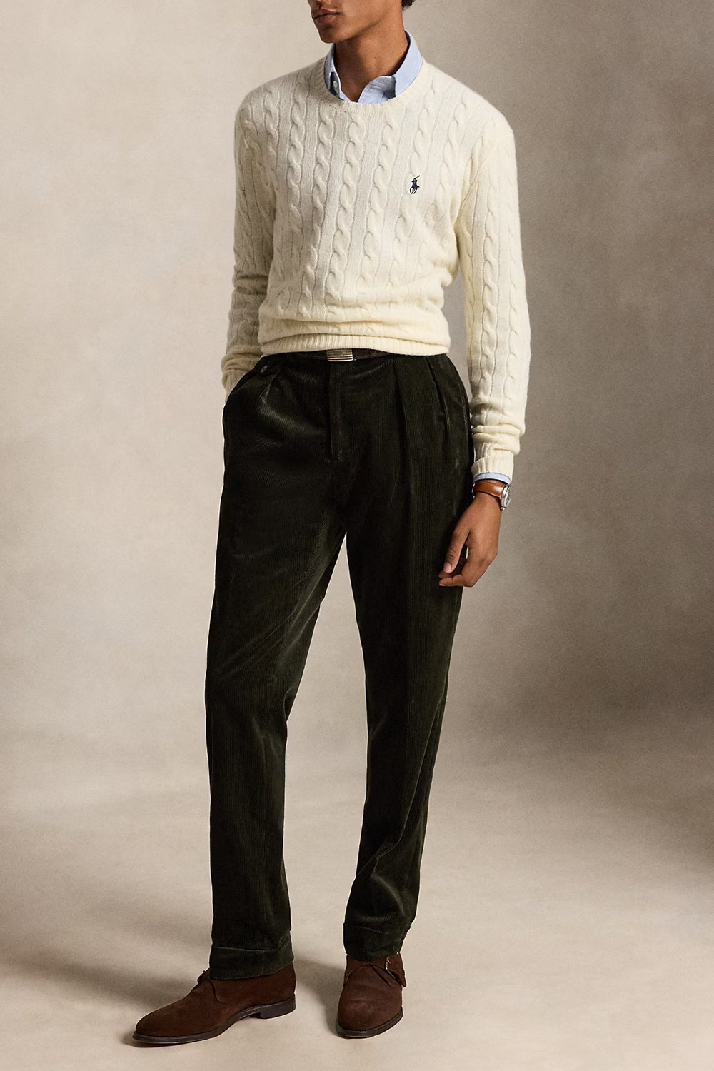 POLO RALPH LAUREN Maglia in lana e cashmere a trecce