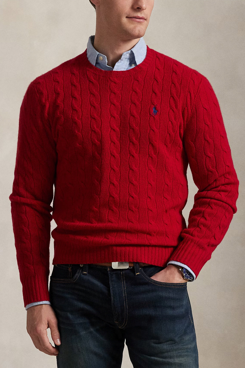 POLO RALPH LAUREN Maglia in lana e cashmere a trecce