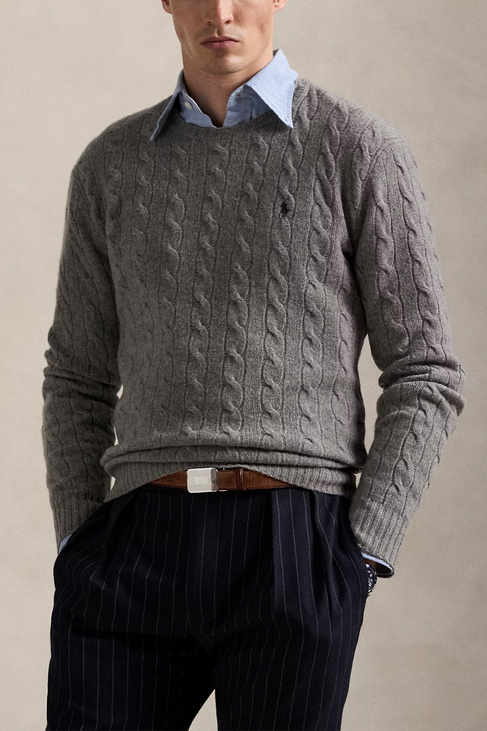 POLO RALPH LAUREN Maglia in lana e cashmere a trecce