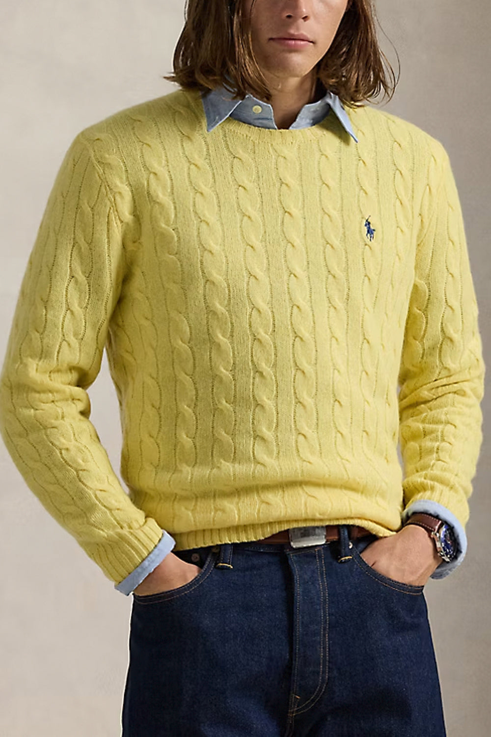 POLO RALPH LAUREN Maglia in lana e cashmere a trecce