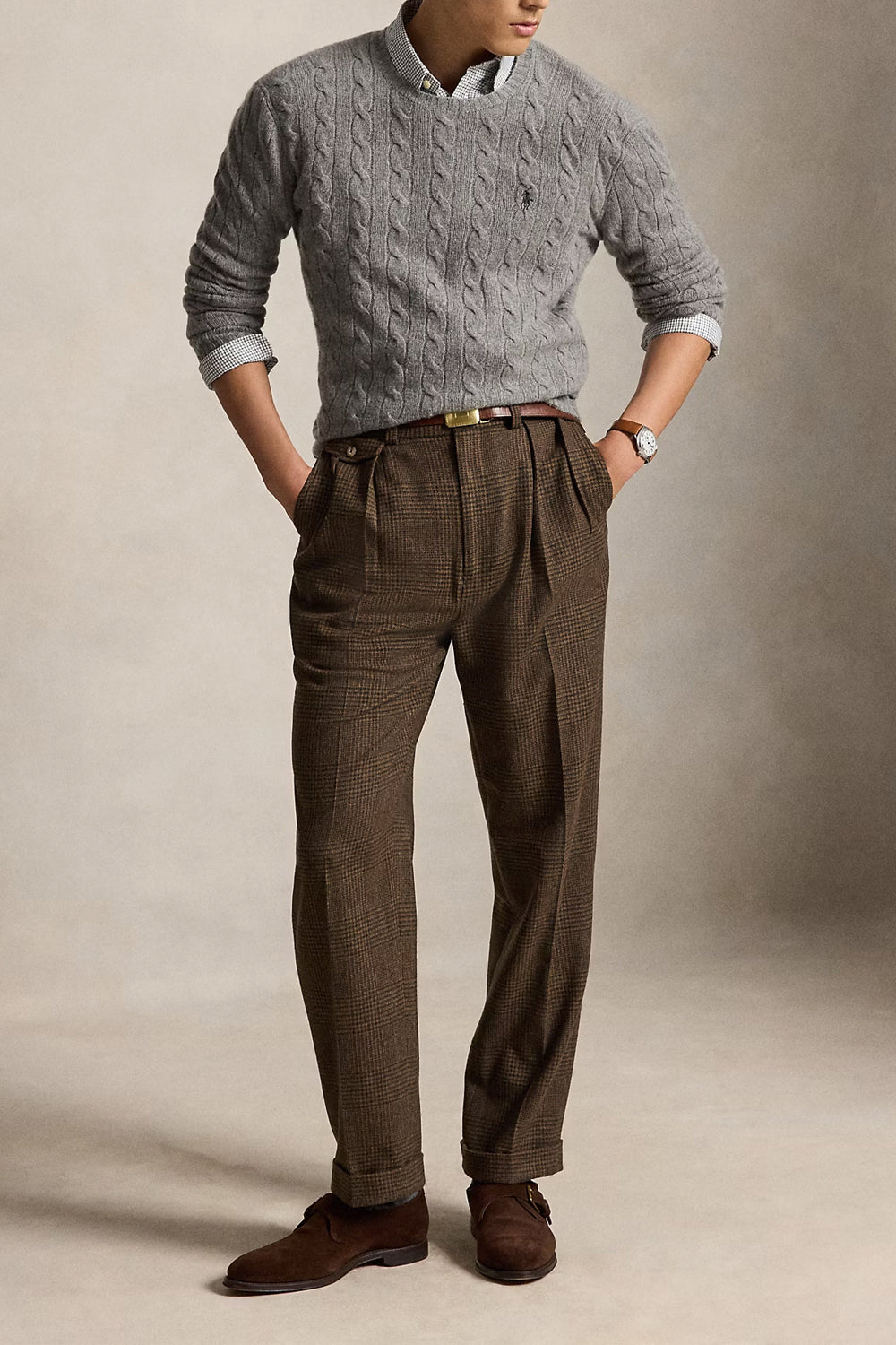 POLO RALPH LAUREN Maglia in lana e cashmere a trecce