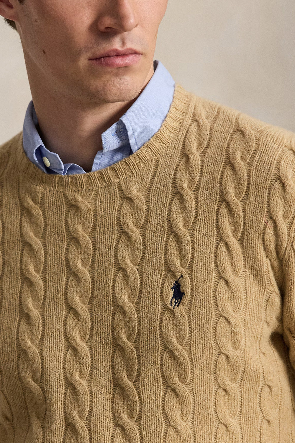 POLO RALPH LAUREN Maglia in lana e cashmere a trecce