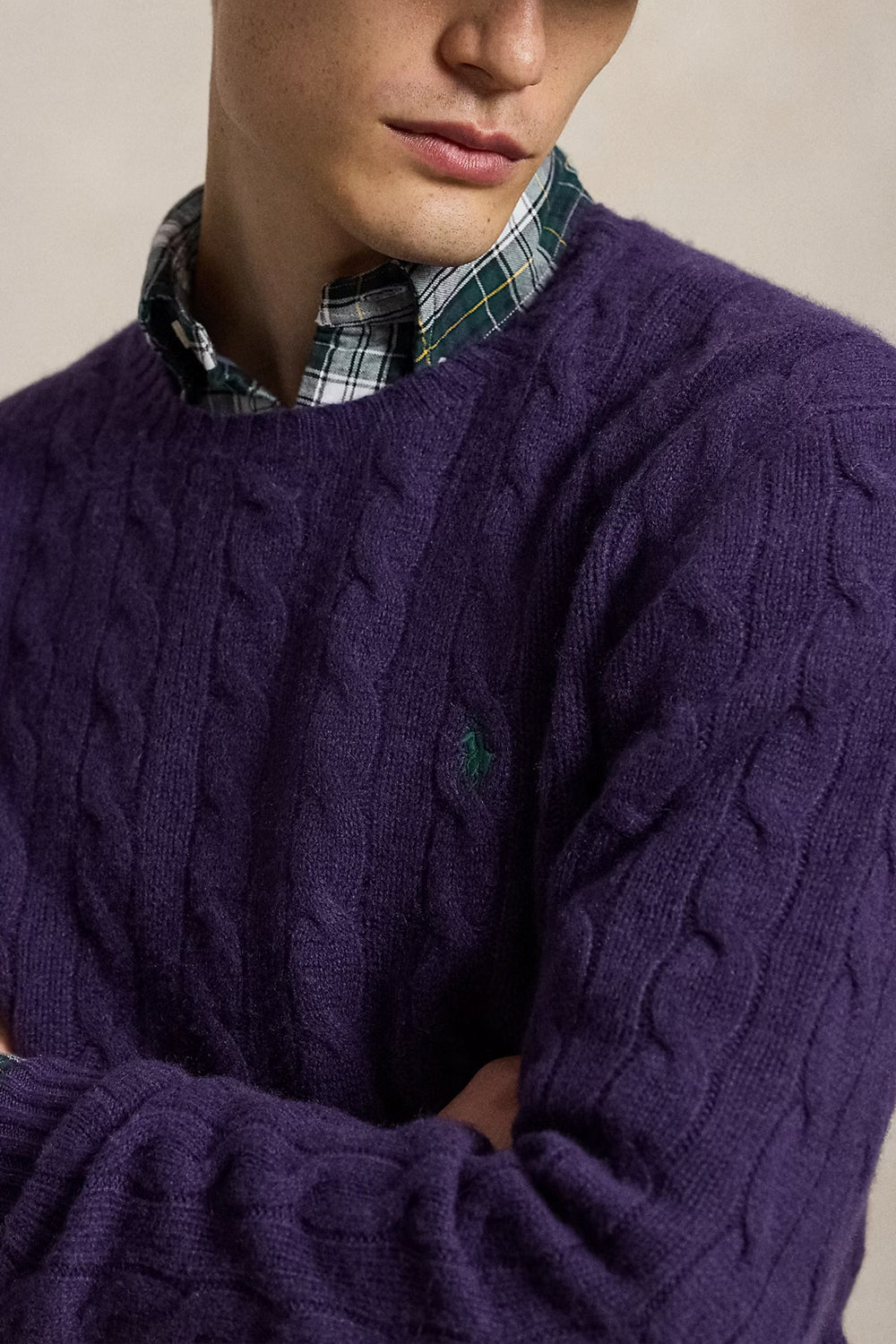 POLO RALPH LAUREN Maglia in lana e cashmere a trecce