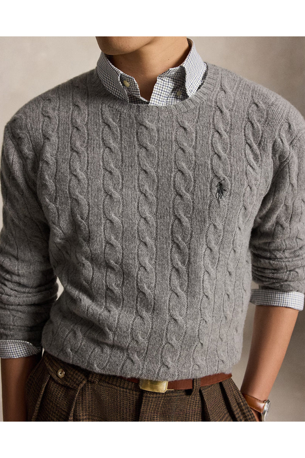 POLO RALPH LAUREN Maglia in lana e cashmere a trecce