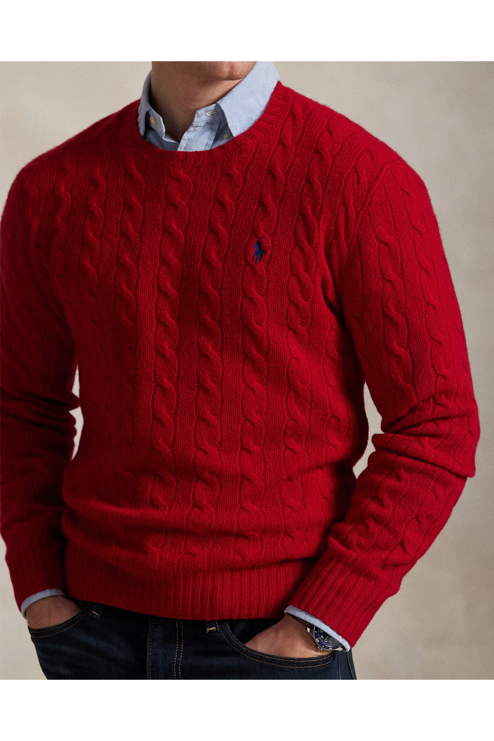 POLO RALPH LAUREN Maglia in lana e cashmere a trecce