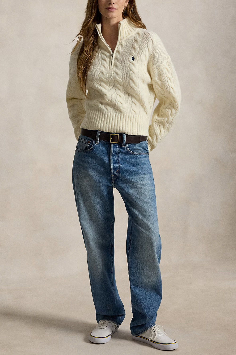 POLO RALPH LAUREN Maglia in lana e cashmere a trecce