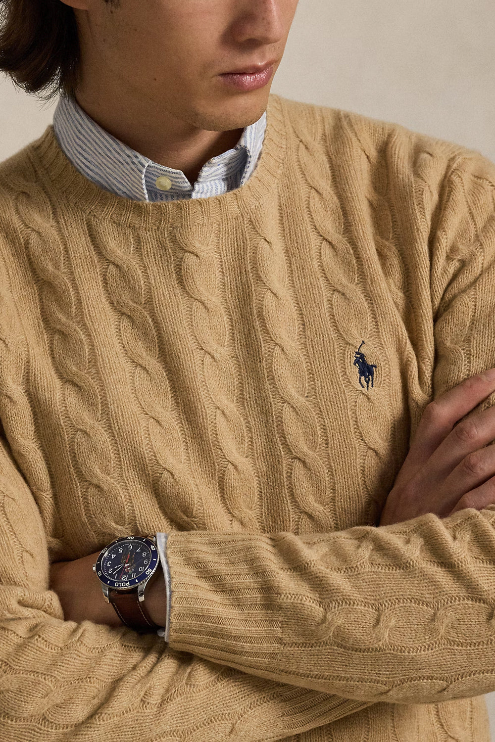 POLO RALPH LAUREN Maglia in lana e cashmere a trecce