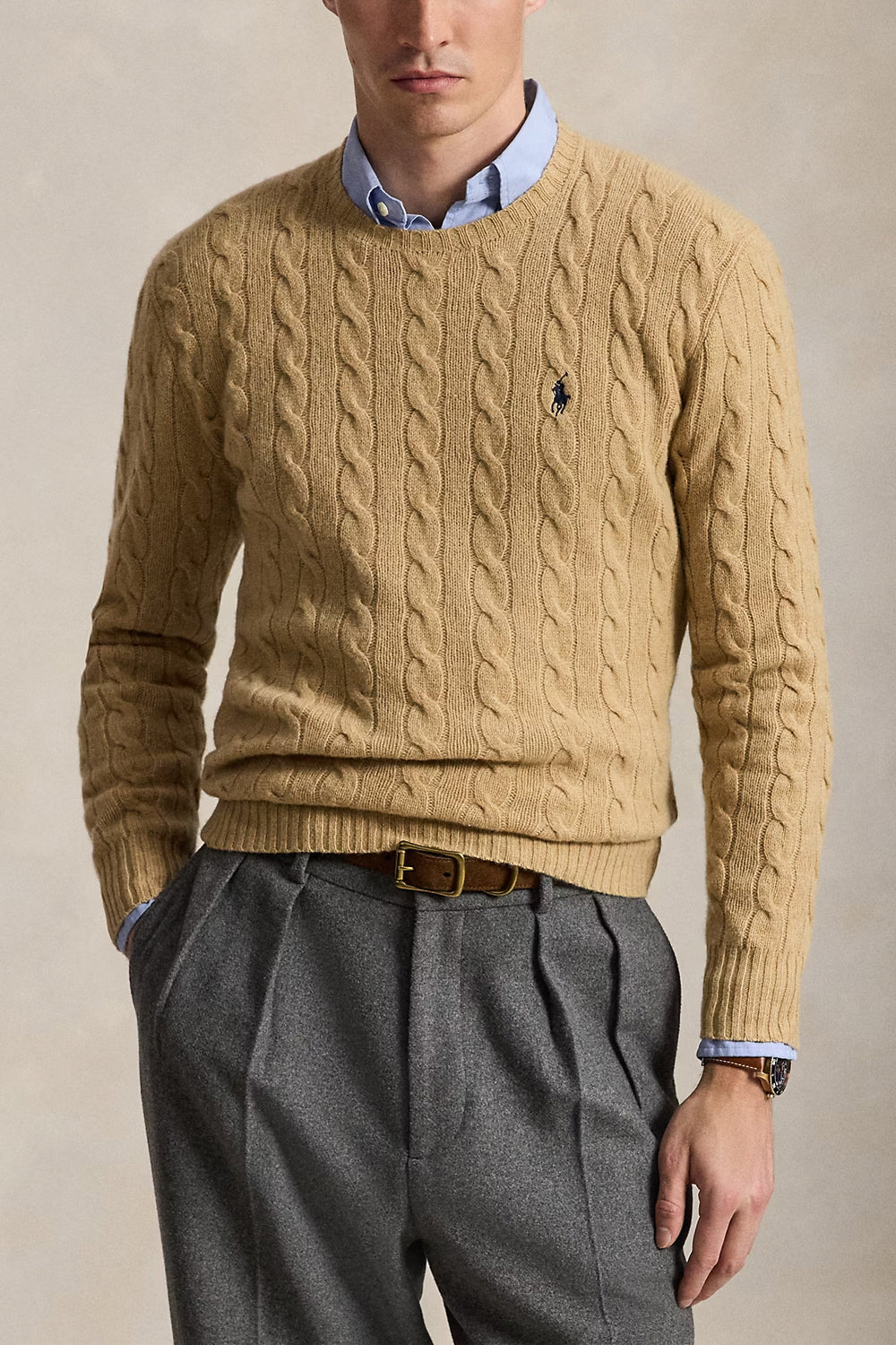 POLO RALPH LAUREN Maglia in lana e cashmere a trecce