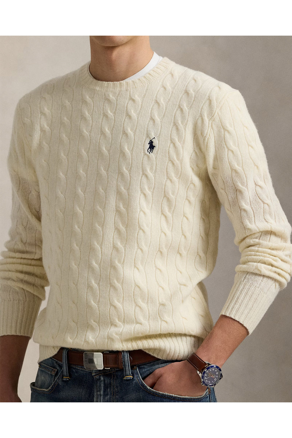 POLO RALPH LAUREN Maglia in lana e cashmere a trecce