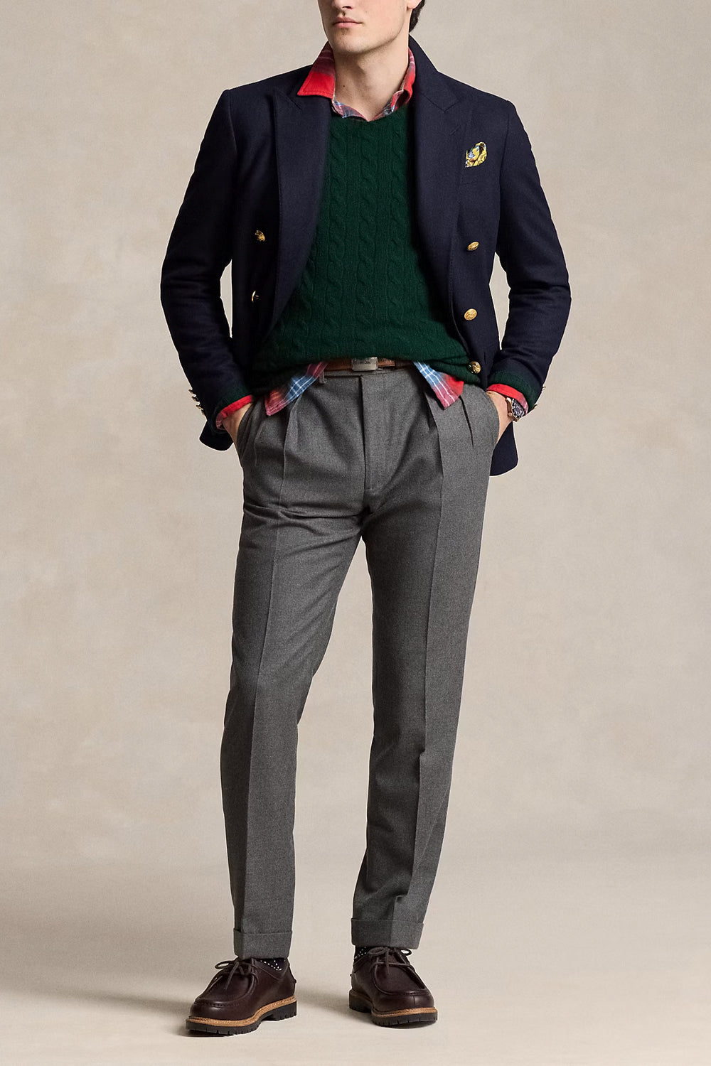 POLO RALPH LAUREN Maglia in lana e cashmere a trecce