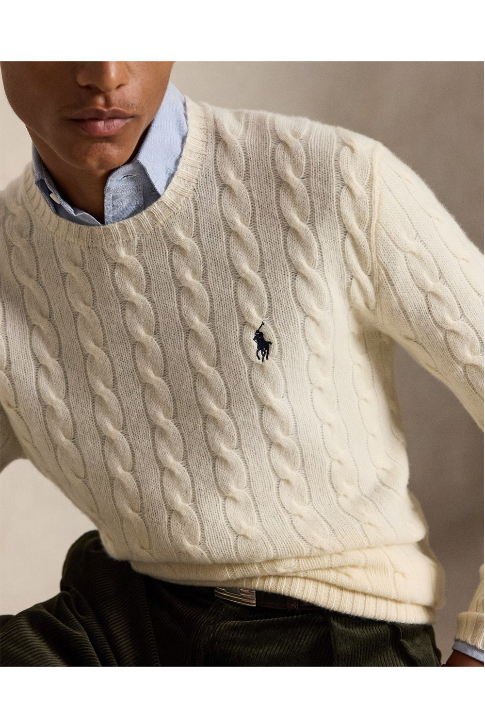 POLO RALPH LAUREN Maglia in lana e cashmere a trecce