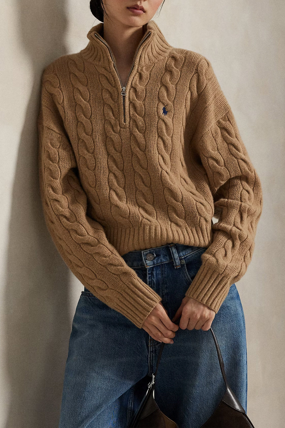POLO RALPH LAUREN Maglia in lana e cashmere a trecce