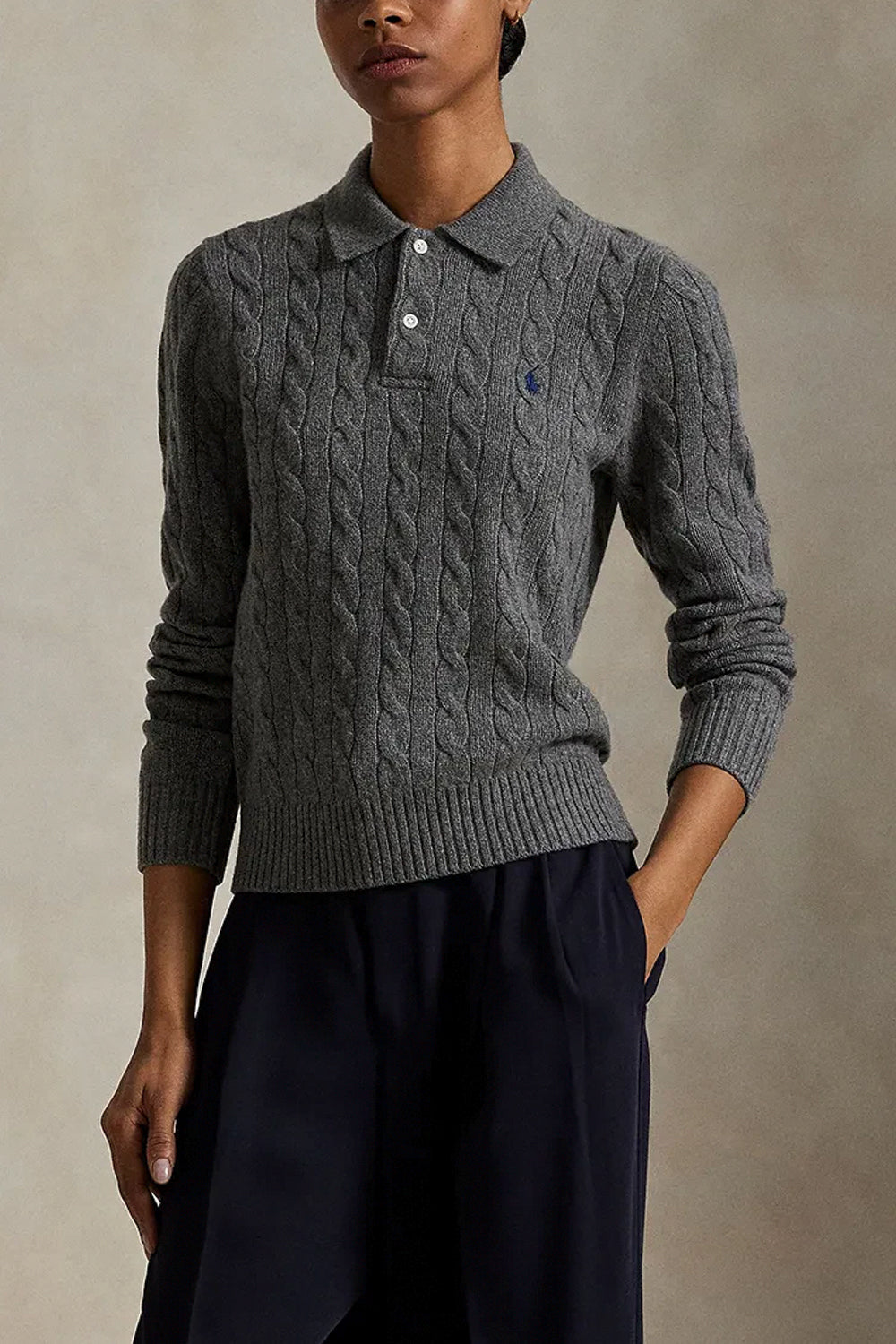 POLO RALPH LAUREN Polo in lana e cashmere a trecce