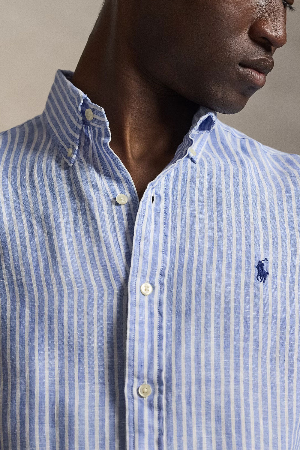 POLO RALPH LAUREN Camicia in lino a righe Custom-Fit