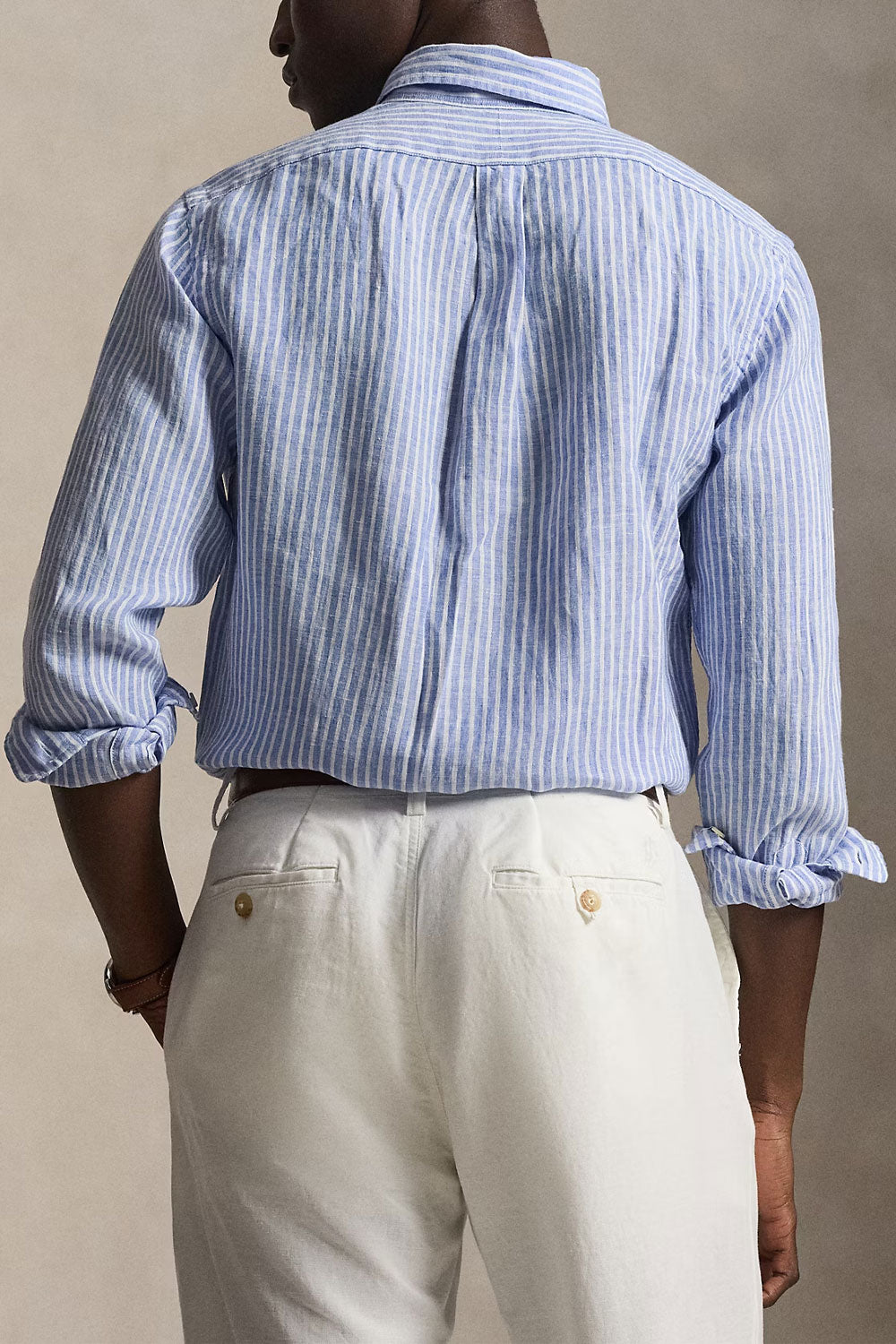 POLO RALPH LAUREN Camicia in lino a righe Custom-Fit