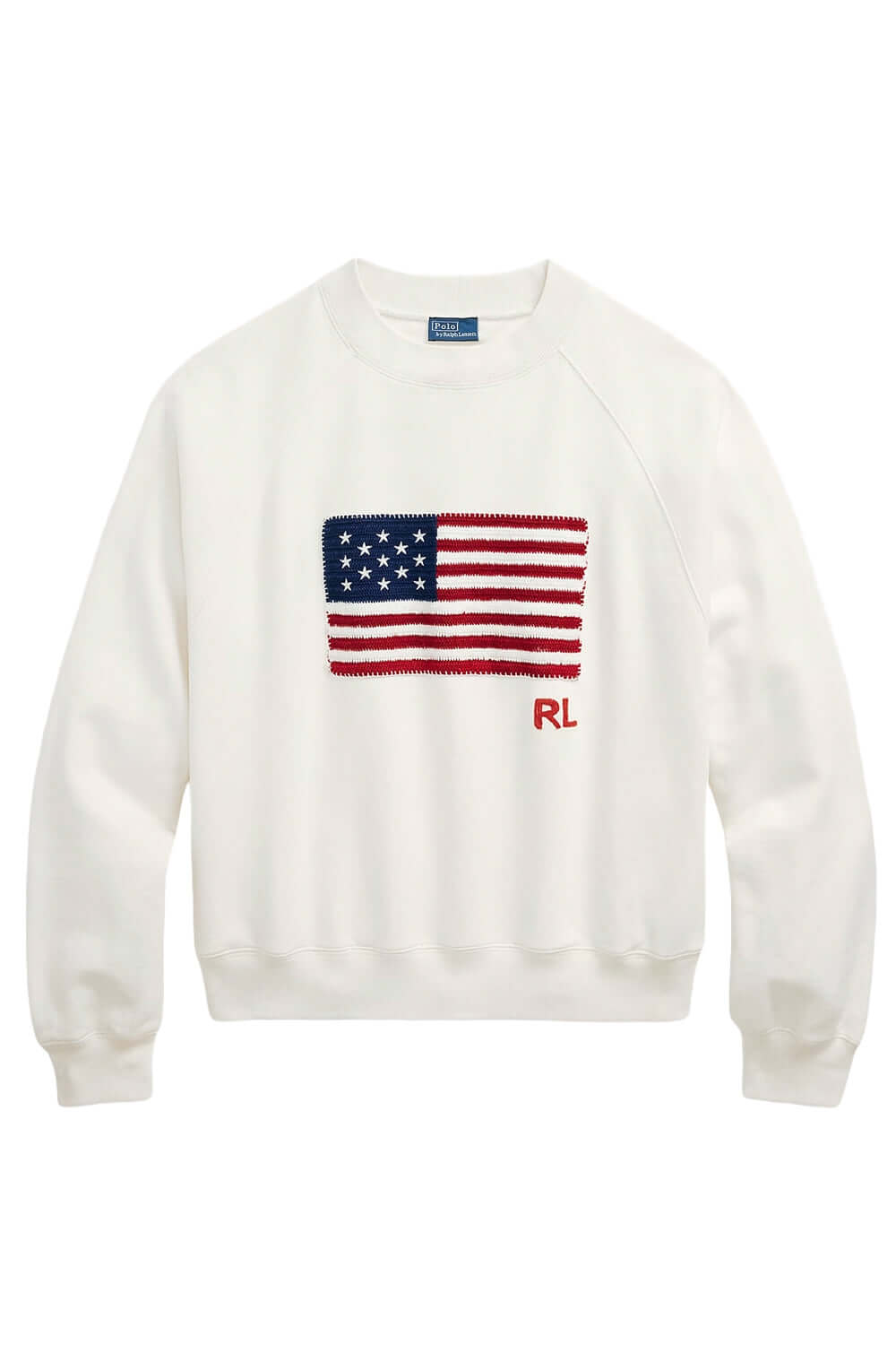 POLO RALPH LAUREN Felpa in spugna con logo e bandiera Uncategorized POLO RALPH LAUREN