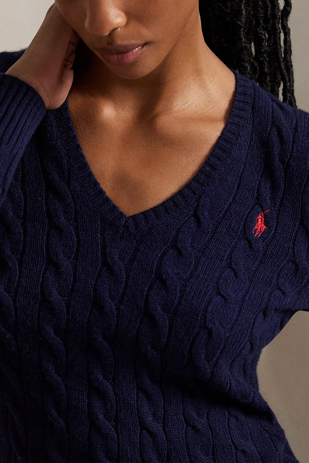 POLO RALPH LAUREN Maglia Kimberly a trecce in lana e cashmere