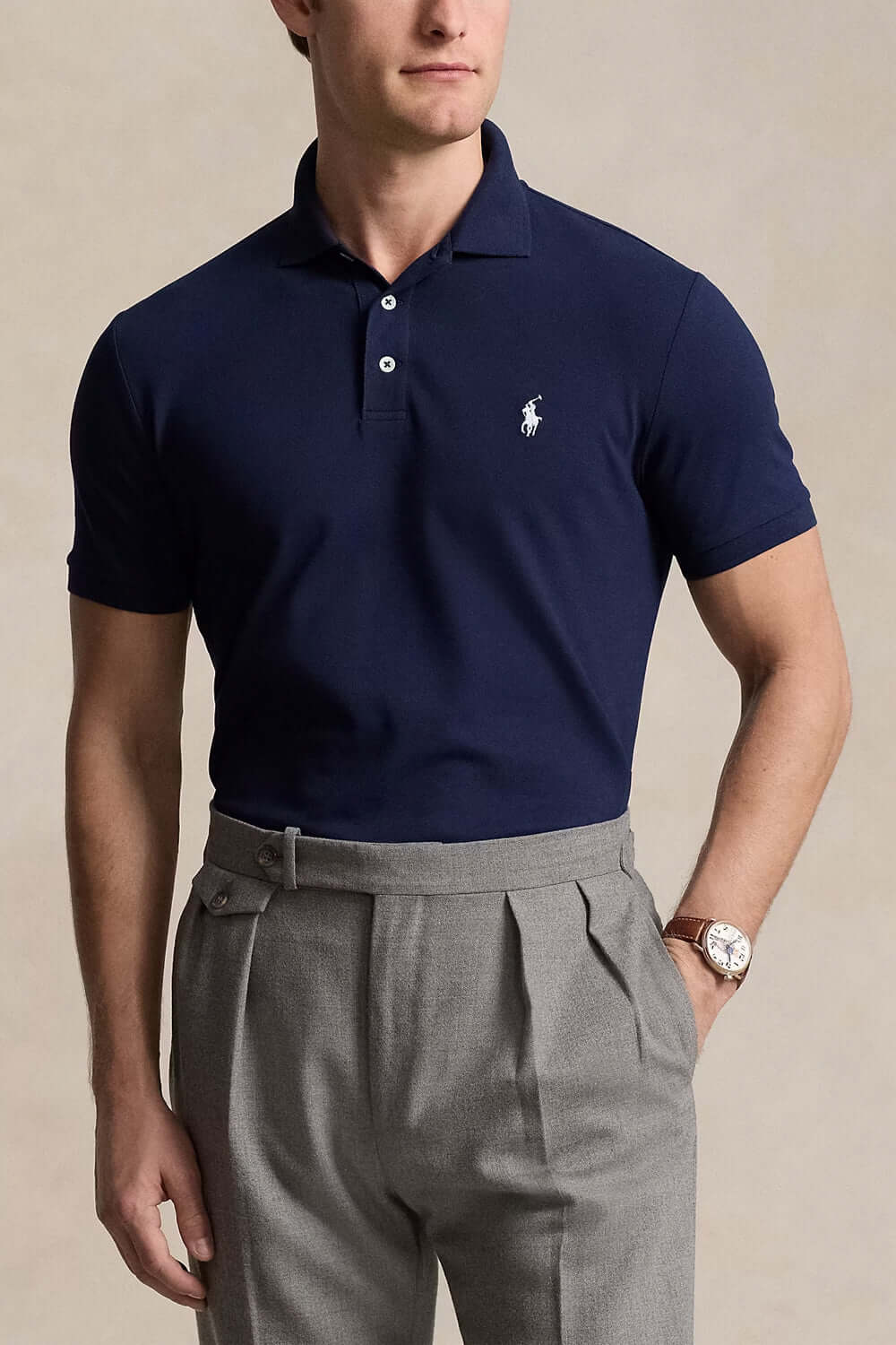 POLO RALPH LAUREN Polo in piqué stretch Custom Slim-Fit
