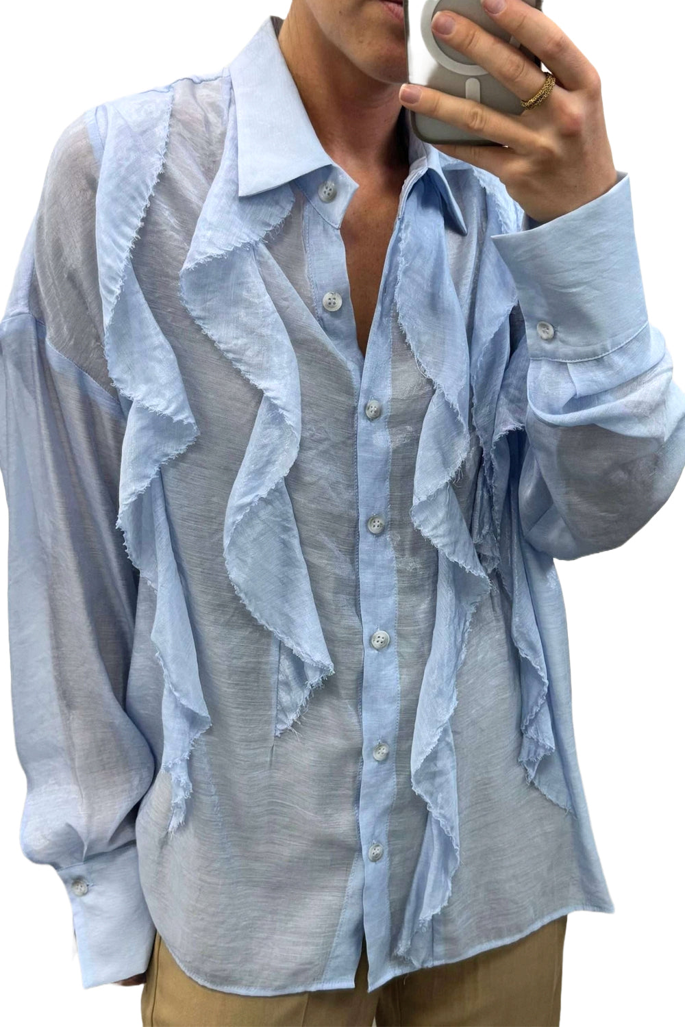 RAME Camicia in viscosa con volant