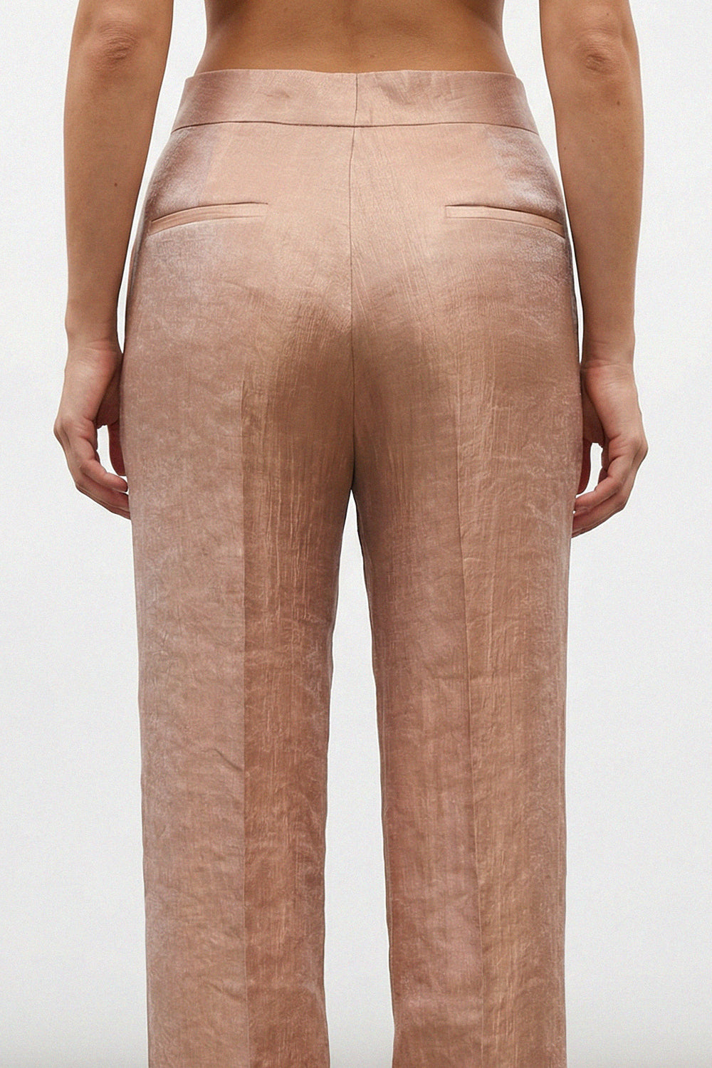 RAME Pantalone vita alta effetto shimmer