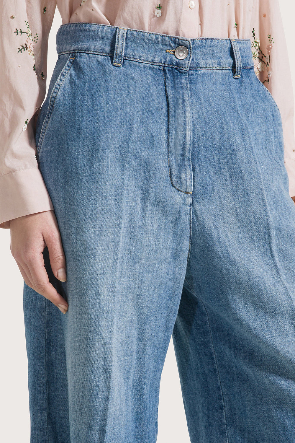 SEVENTY Bermuda in denim misto lino