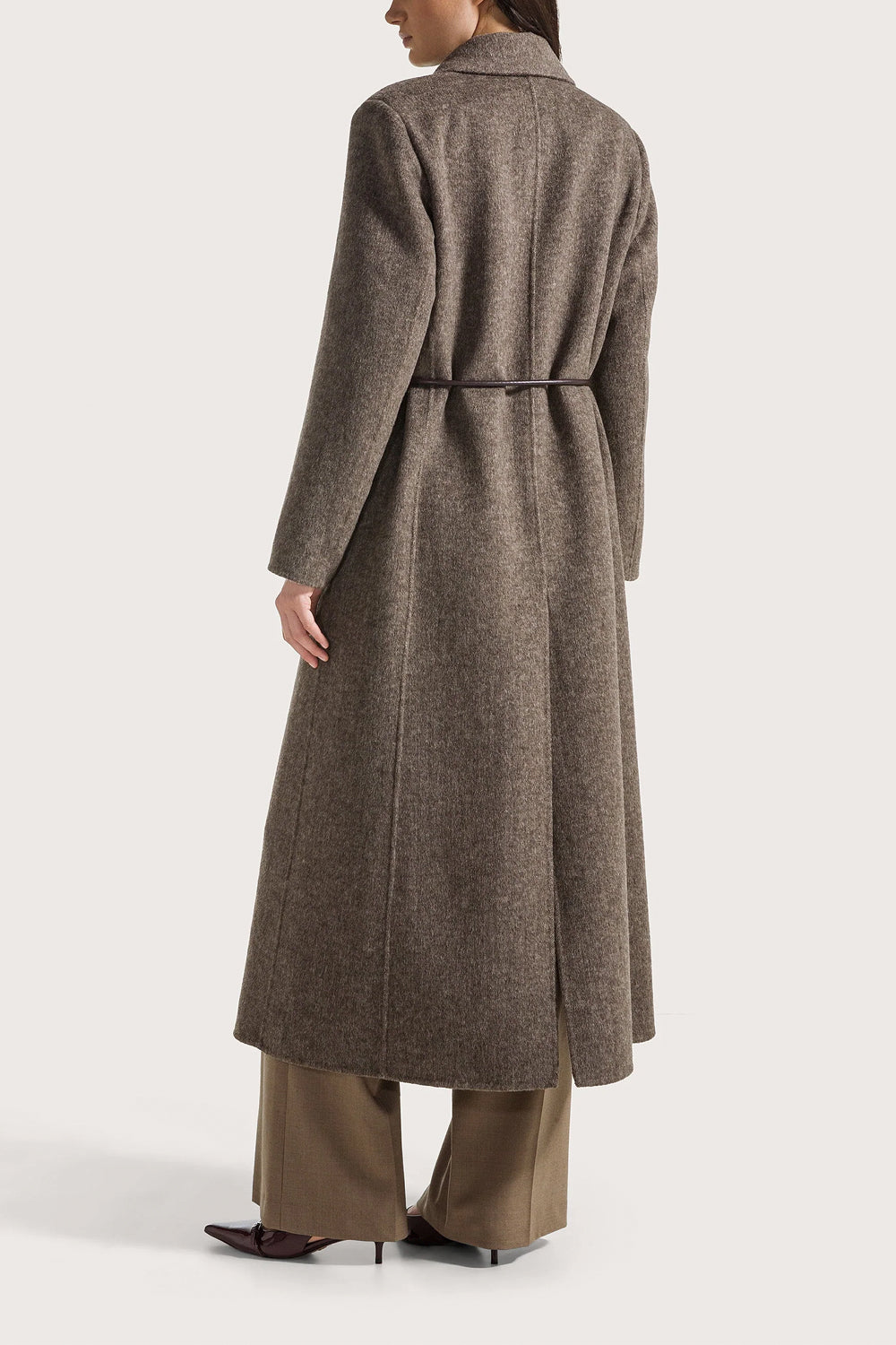SEVENTY Cappotto lungo double misto lana con cintura