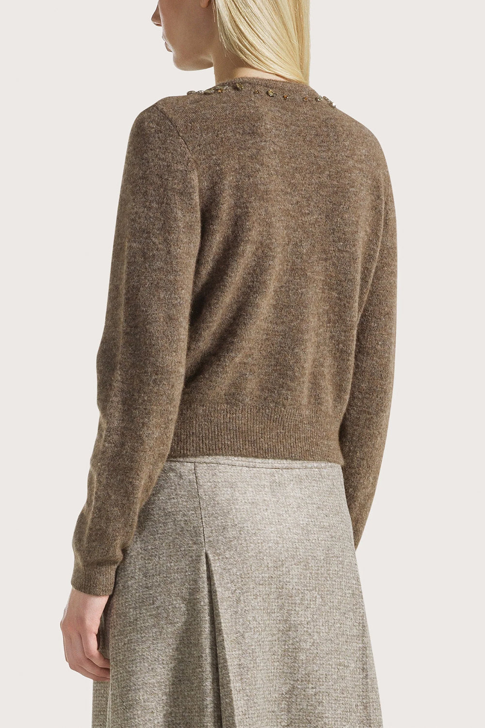 SEVENTY Cardigan misto lana con applicazioni gioiello