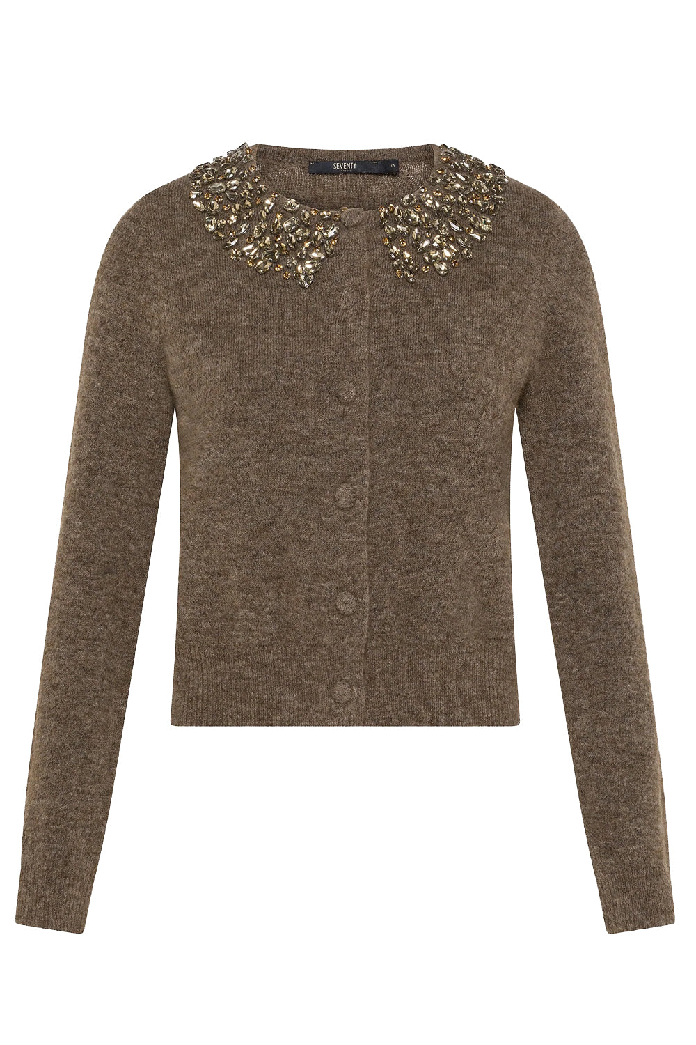 SEVENTY Cardigan misto lana con applicazioni gioiello