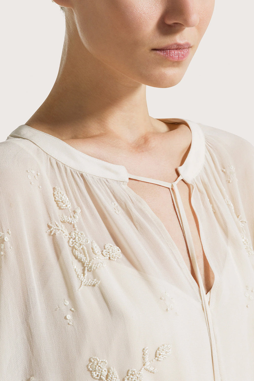 SEVENTY Casacca in georgette ricamata