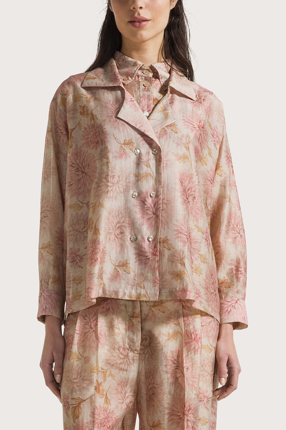 SEVENTY Giacca camicia in organza stampata