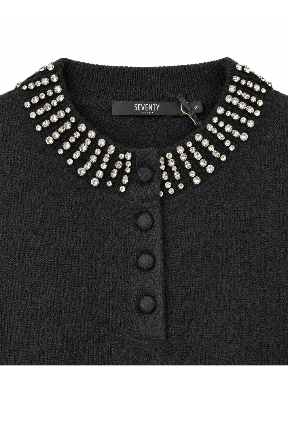 SEVENTY Maglia serafino con applicazioni
