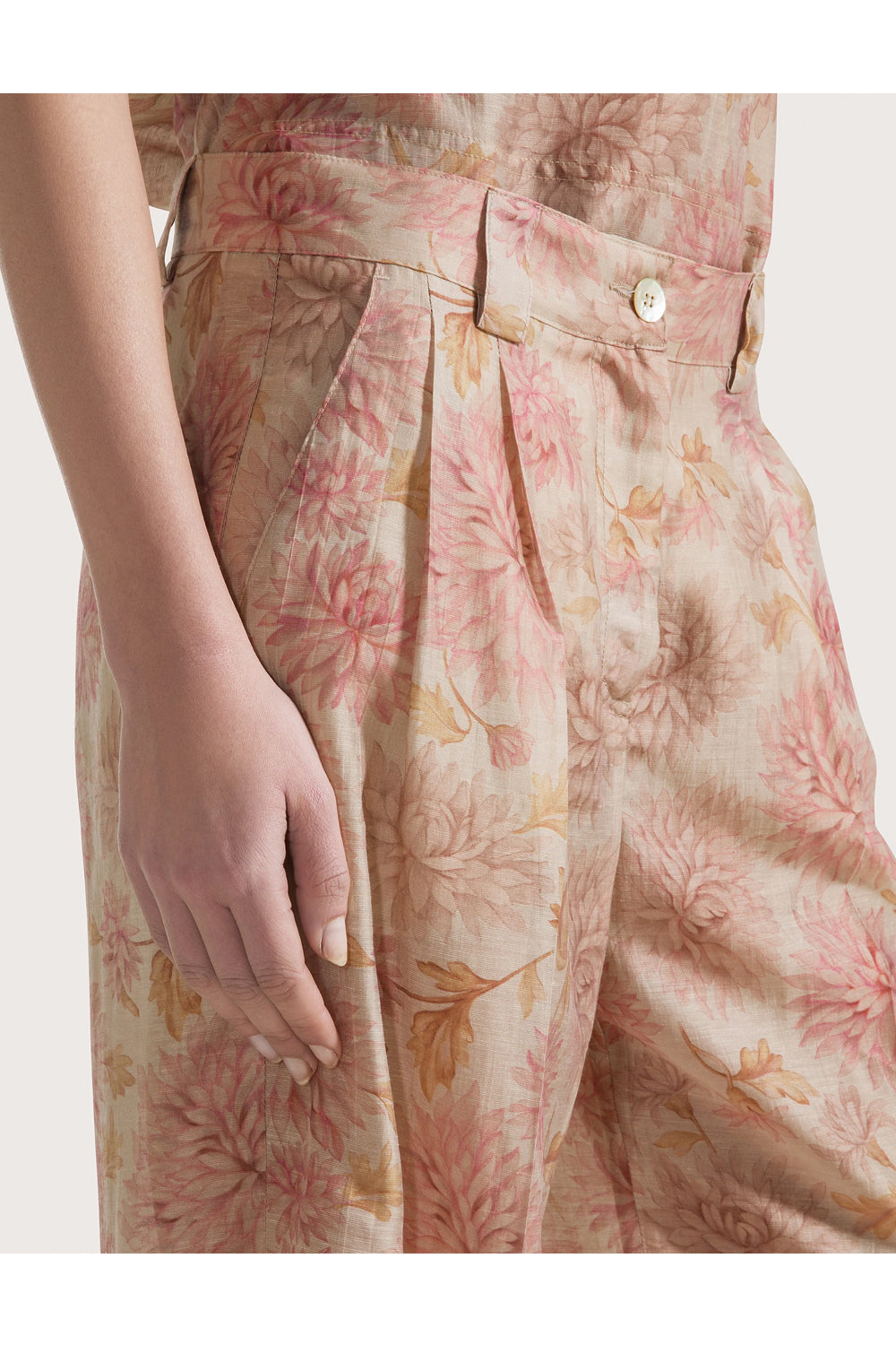 SEVENTY Pantalone ampio in organza stampata