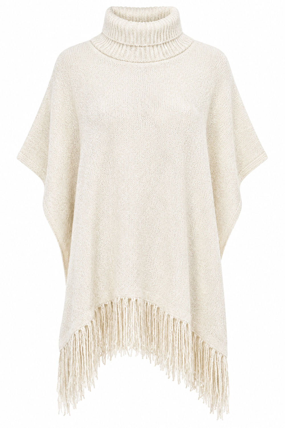SIMONA CORSELLINI Knitted poncho with fringes