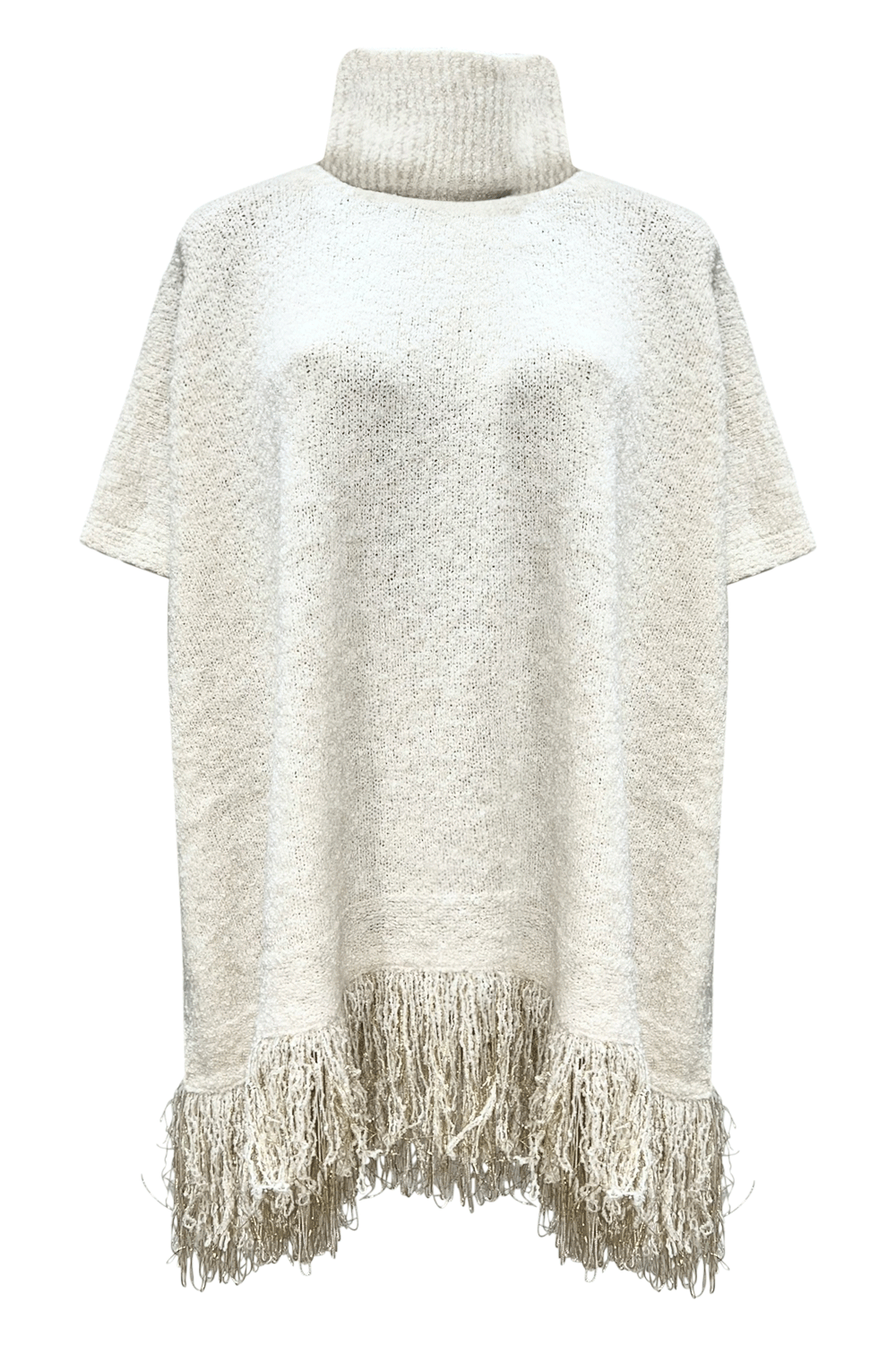 SIMONA CORSELLINI Poncho in maglia con frange Uncategorized SIMONA CORSELLINI
